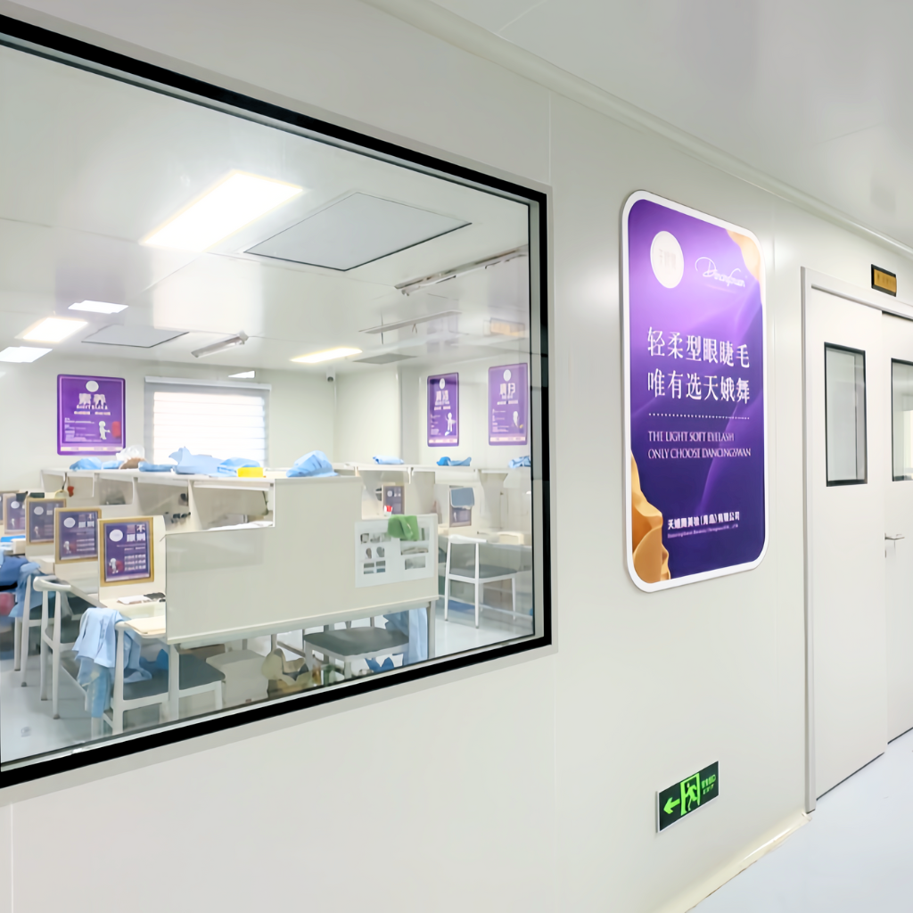 Dust-free eyelash manufacturing facility