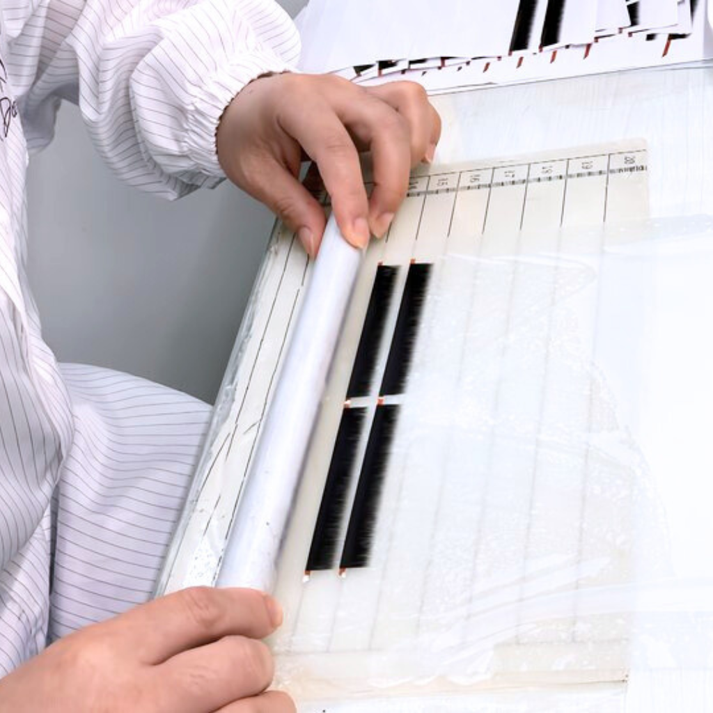 cleanroom eyelash production factory view