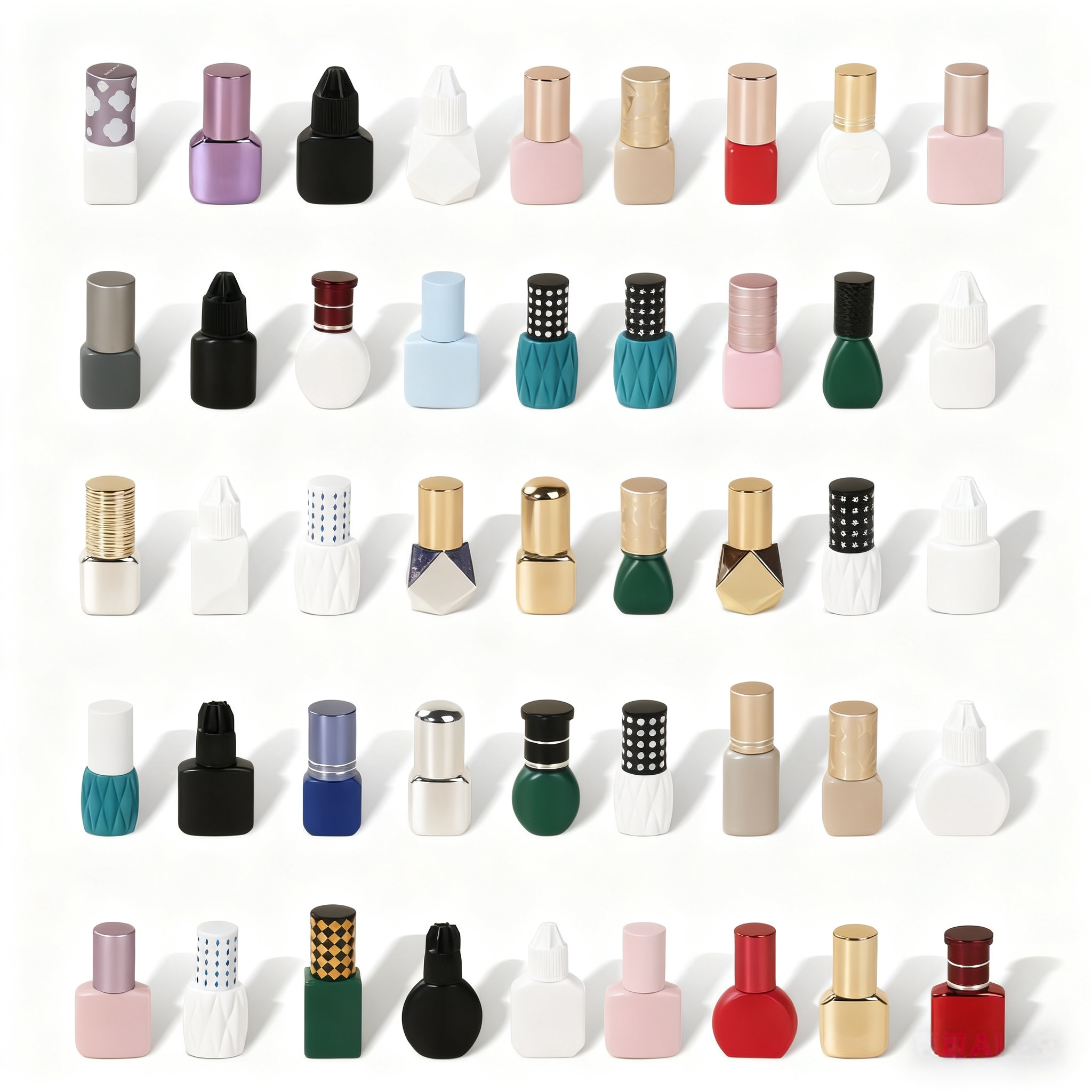 Lash production facility supporting custom lash glue packaging