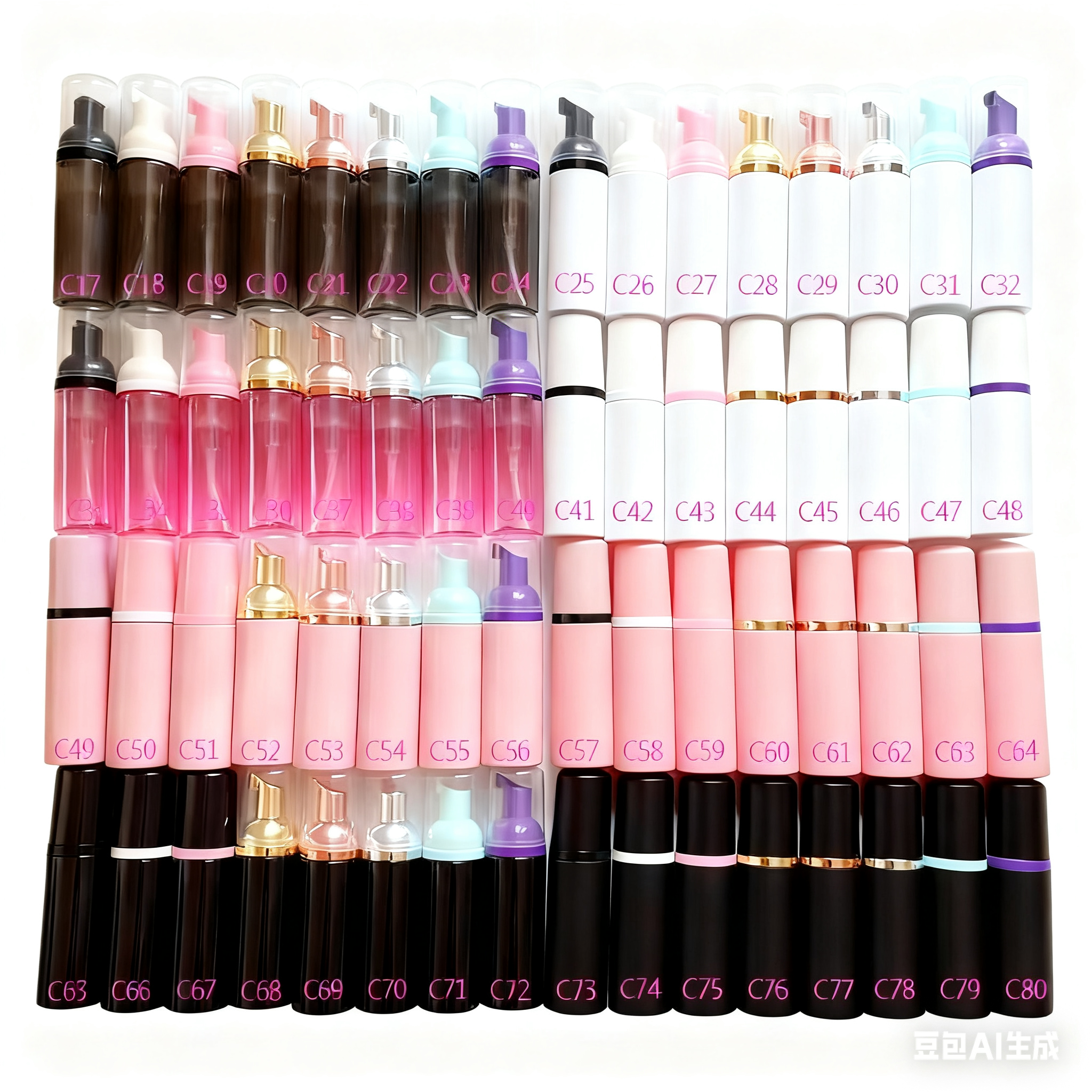 Lash product workshop with lash shampoo bottle customization