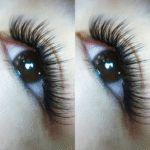 Instant fan lash application result on natural lashes