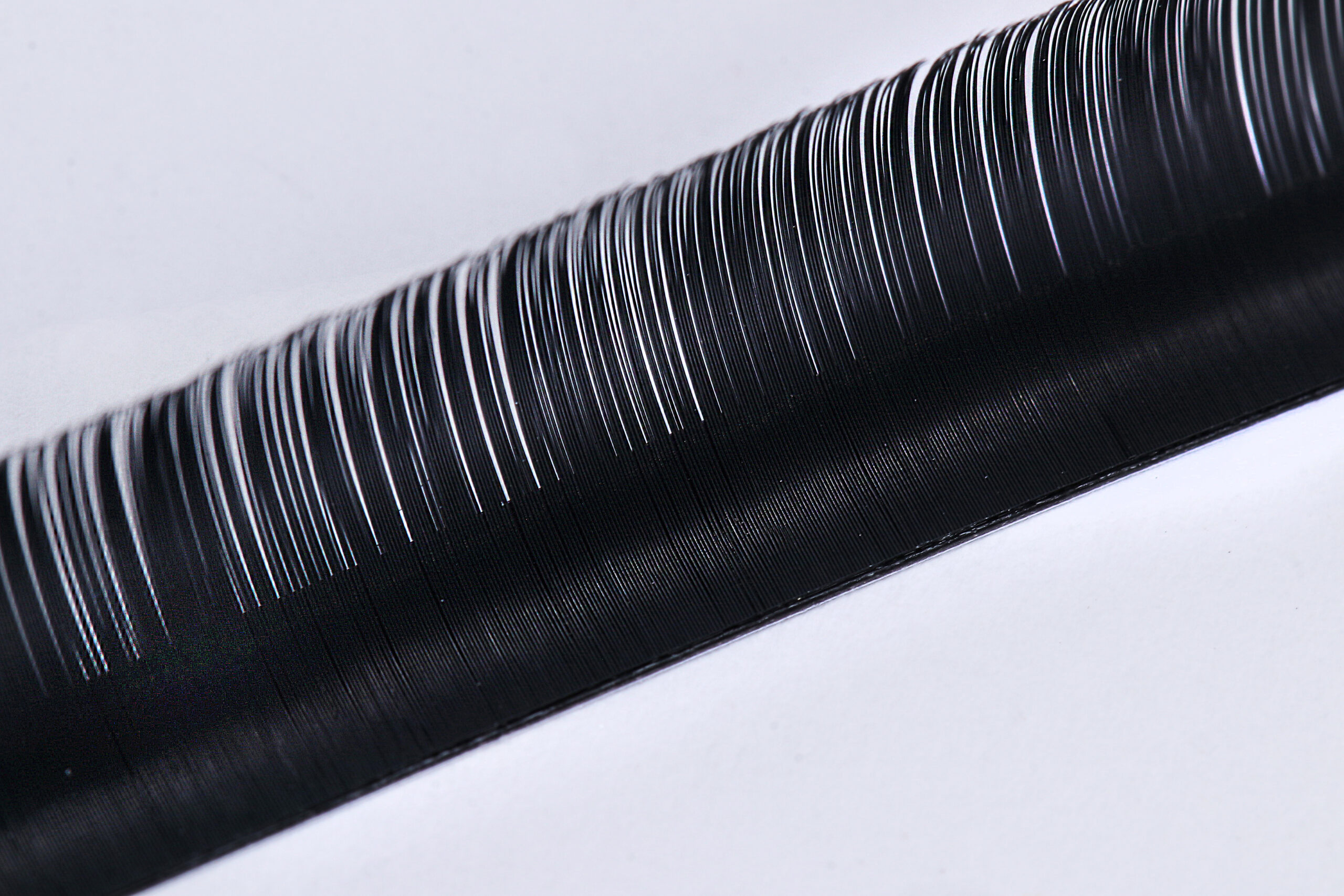Lash material in shiny super black