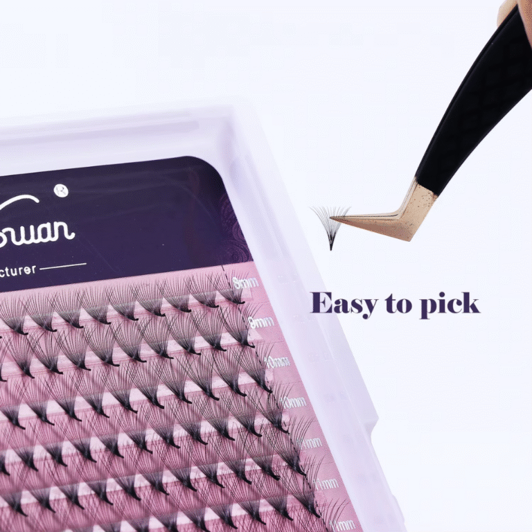 Easy pickup pre-made lash fans for lash artists