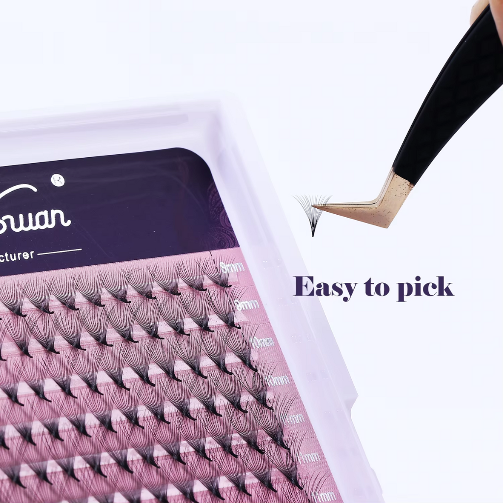 Easy pickup pre-made lash fans for lash artists