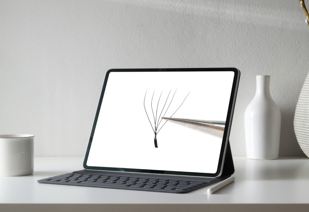 W 6D lash extensions offering bold multi dimensional volume