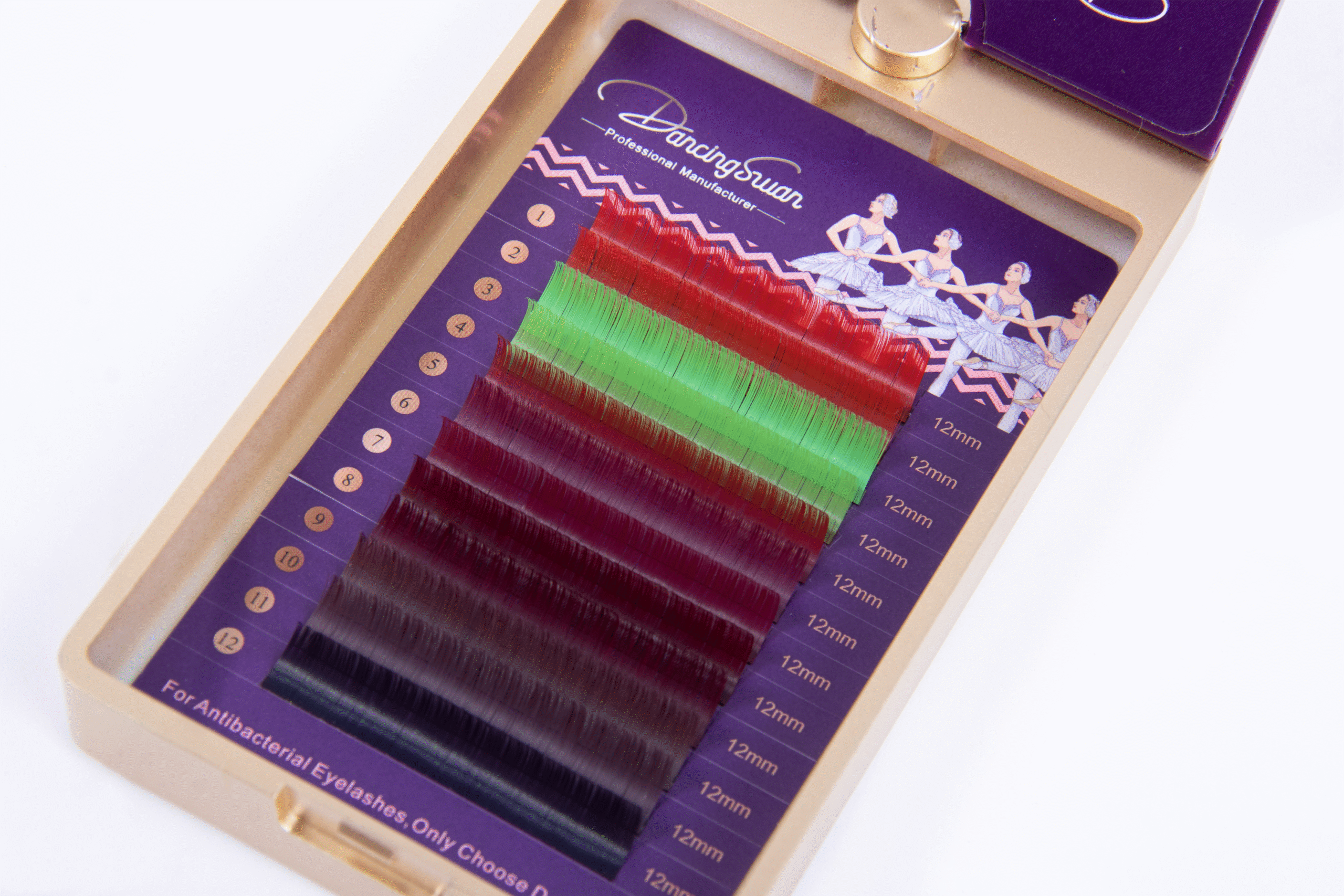 Dark-tone mixed eyelash tray with gradient lashes