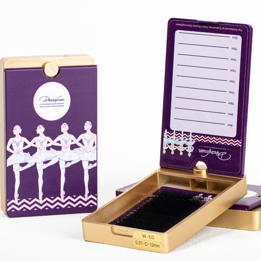 Box of W-5D lashes with premium packaging and deep matte black finish