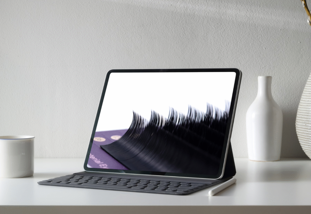 flat base eyelash extensions close-up