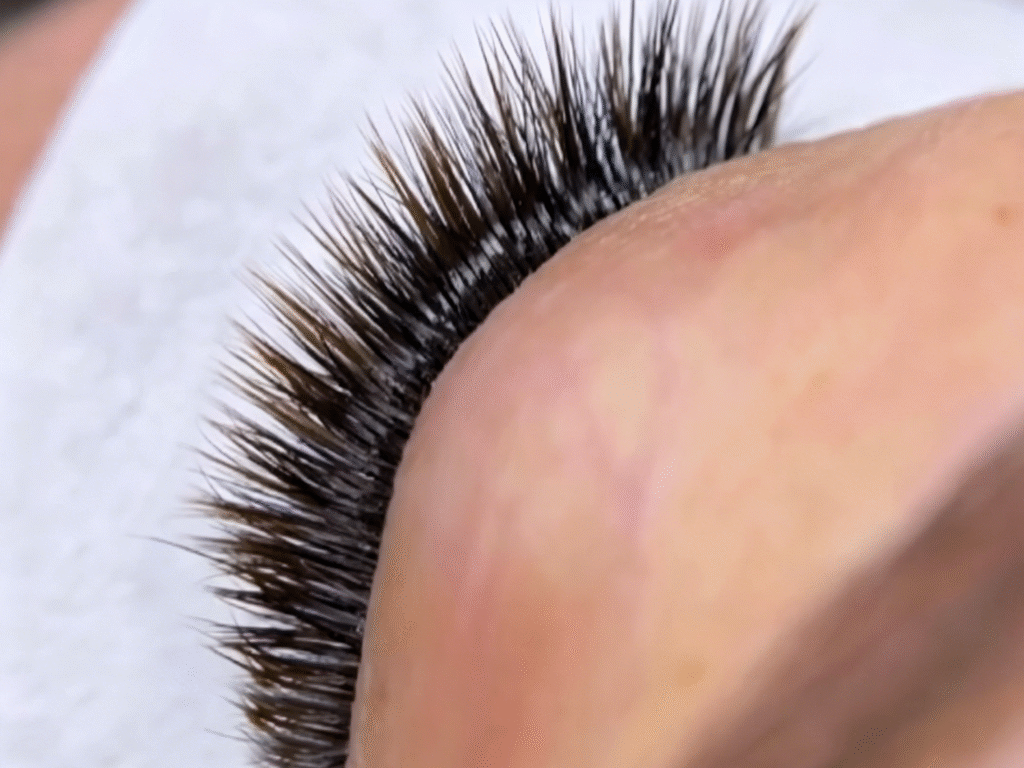 Mixed Black and Brown Lash Extensions