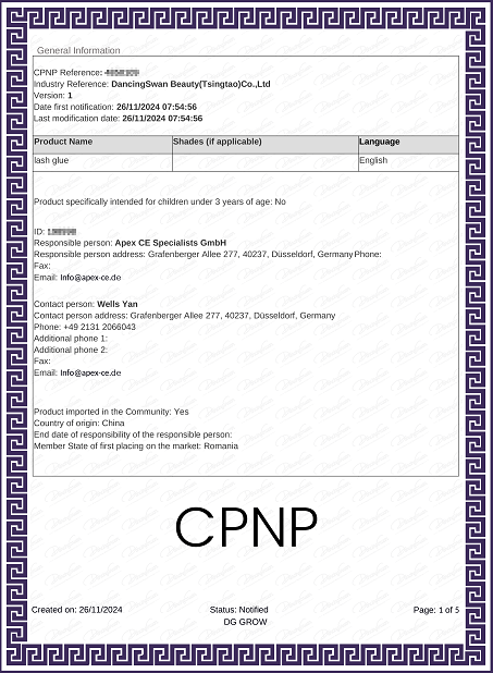 Lash Glue CPNP