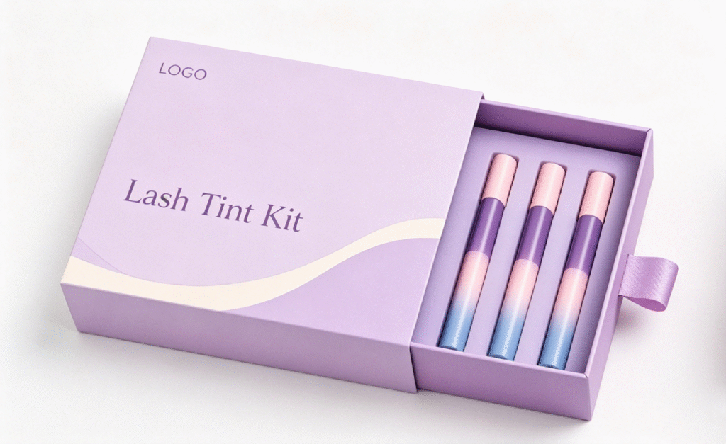 Purple Eyelash Tint Box Packaging