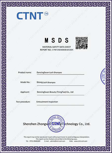 Strong Lash Shampoo MSDS