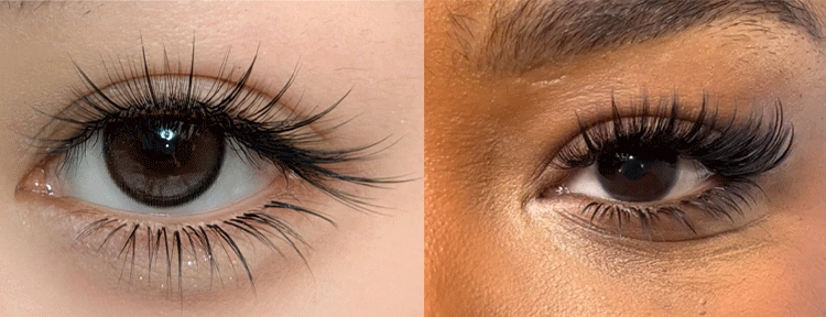 LC curl eyelash extensions for hooded eyes