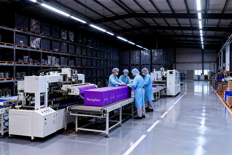 lash product packaging process in factory